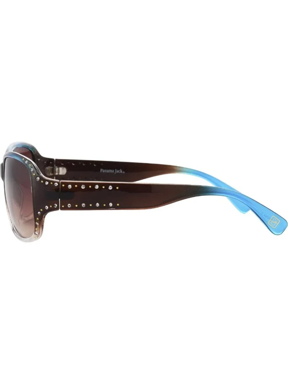 Stylish Women's Turquoise Studded Square Sunglasses with Blue Crystal Accents